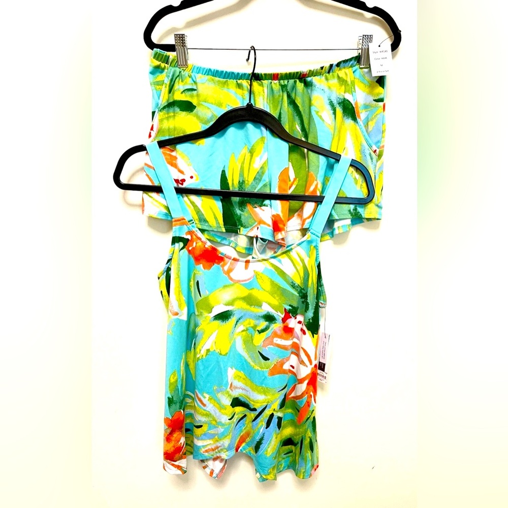 NWT Lilac & London 2 Piece Tropical Floral Tank Top and Shorts Set